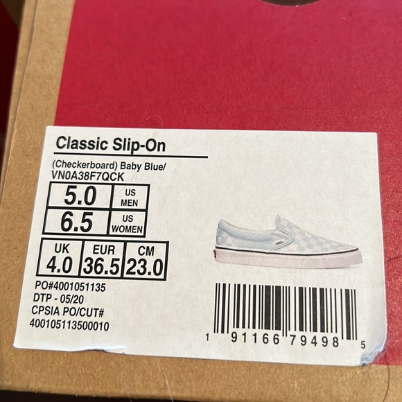 Never worn!  Classic slip-on in Box! Beautiful beautiful blue and white! - Picture 4 of 4